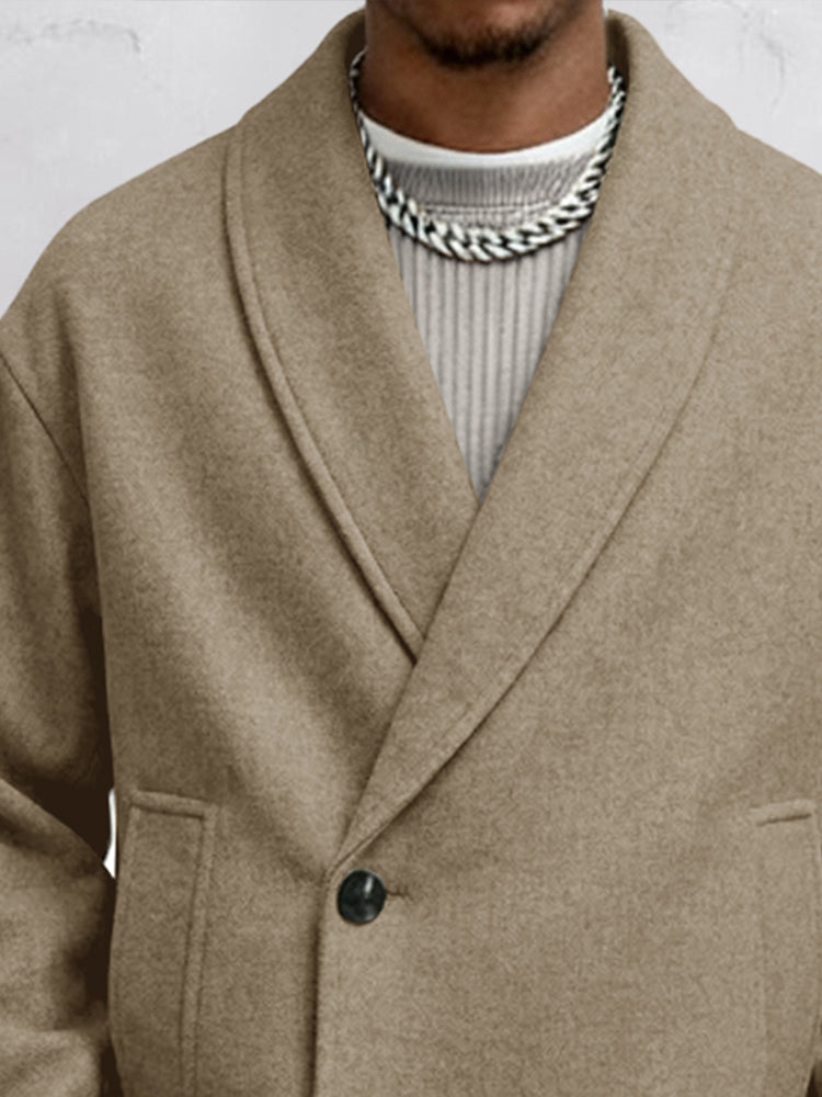 Casual Slant Placket Tweed Jacket