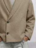 Casual Slant Placket Tweed Jacket
