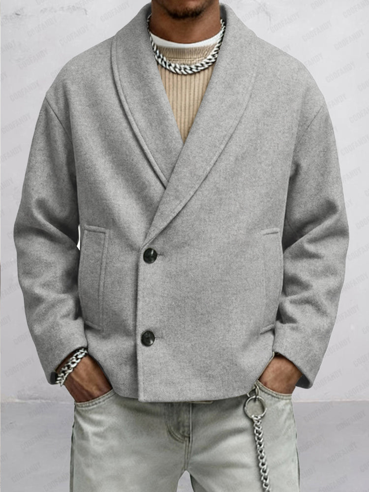 Casual Slant Placket Tweed Jacket