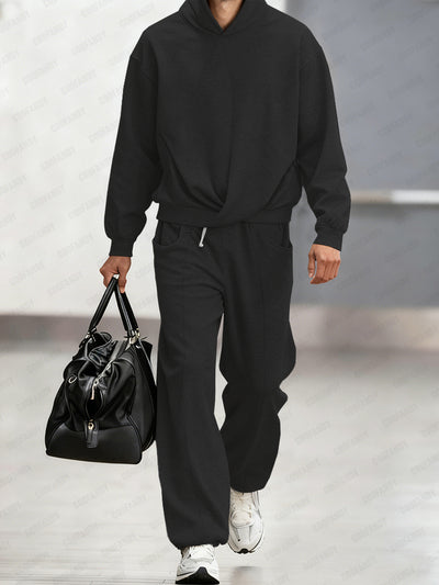 Sporty Hoodie and Pants Matching Set