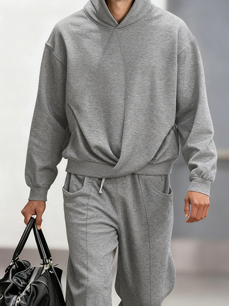 Sporty Hoodie and Pants Matching Set