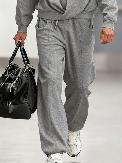 Sporty Hoodie and Pants Matching Set