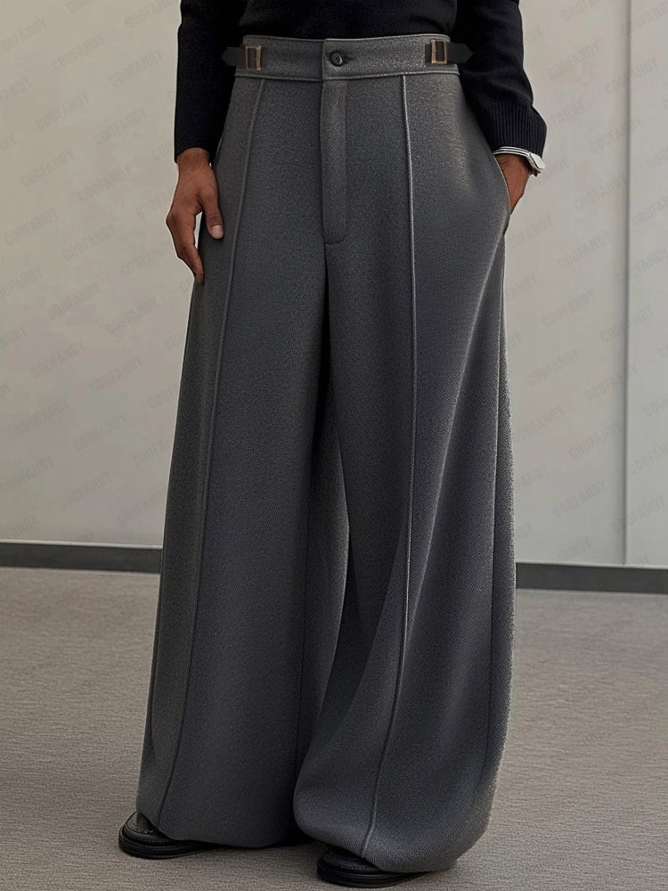 Casual Built-In Belt Design Pants