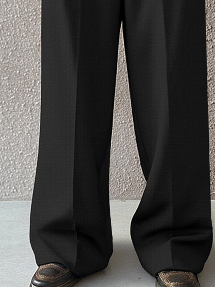 Asymmetric Placket Belt Accent Pants