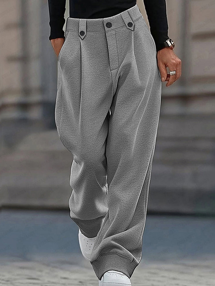 Enhanced Belt Loop Design Casual Pants