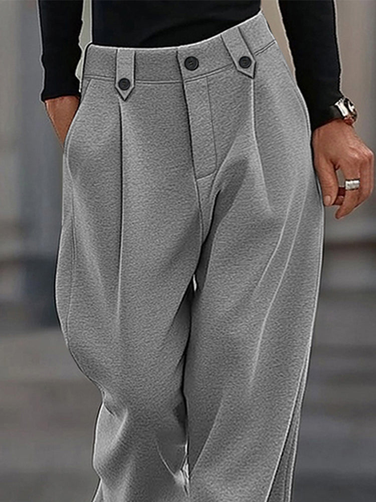 Enhanced Belt Loop Design Casual Pants