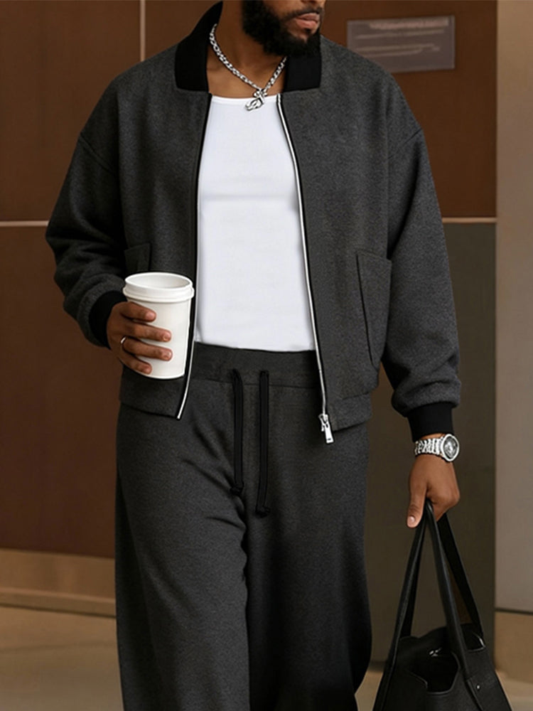 Versatile Casual Jacket Pants Set