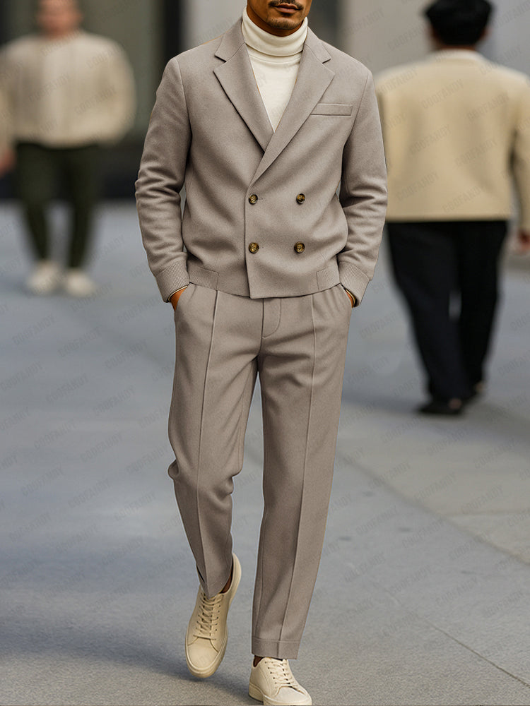 Smart Casual Double Breasted Suit Set