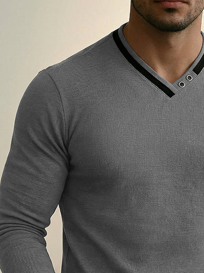 Casual Stripe Textured Layering Undershirt