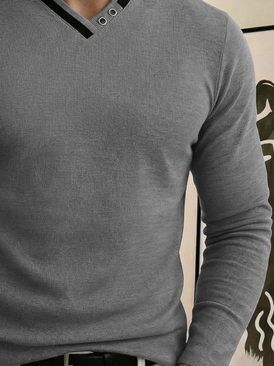 Casual Stripe Textured Layering Undershirt