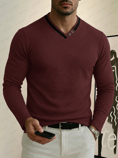 Casual Stripe Textured Layering Undershirt