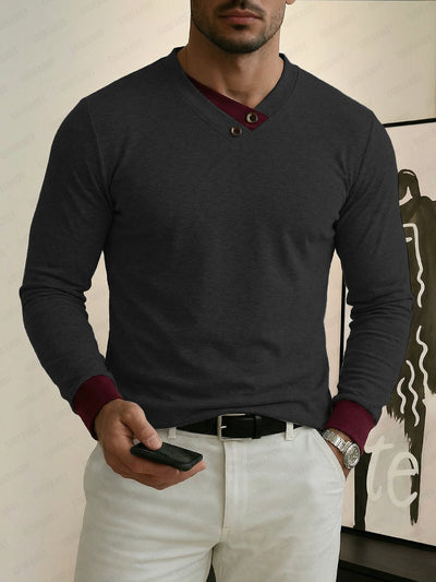 Comfort Contrast Trim Layering Top