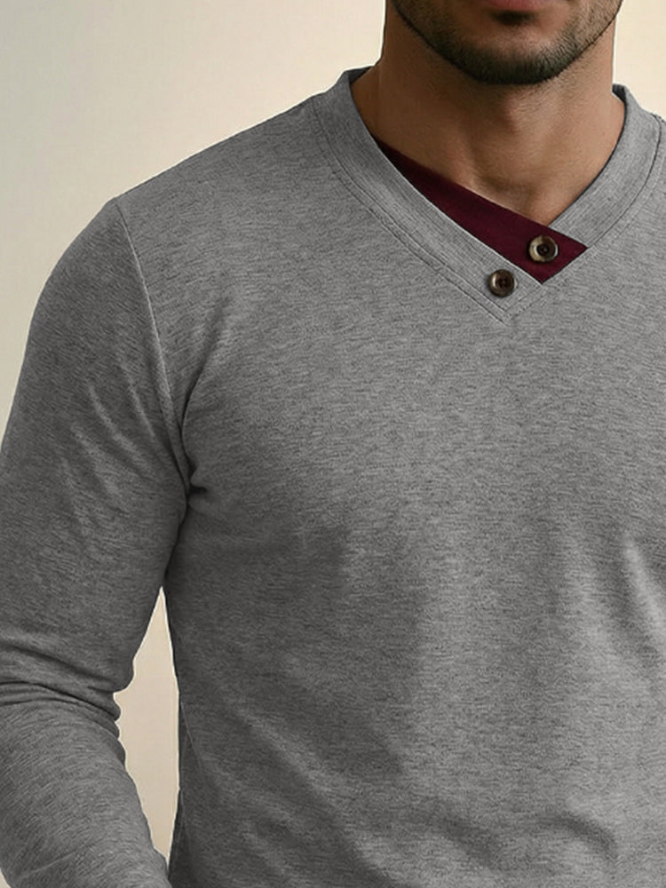 Comfort Contrast Trim Layering Top