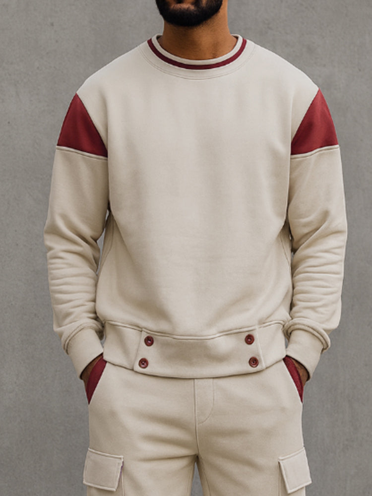 Urban Casual Color Block Sweatsuit Set