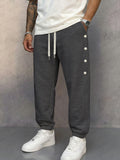 Athletic Casual Button Accent Joggers