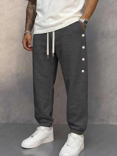 Athletic Casual Button Accent Joggers