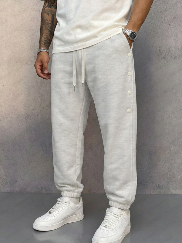 Athletic Casual Button Accent Joggers