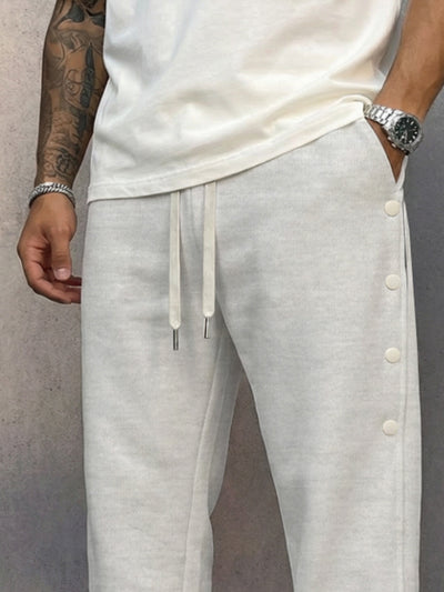 Athletic Casual Button Accent Joggers
