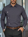 Unique Slant Placket Design Cotton Shirt