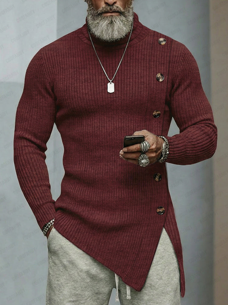 Stylish Asymmetric Cut Elastic Knit Top