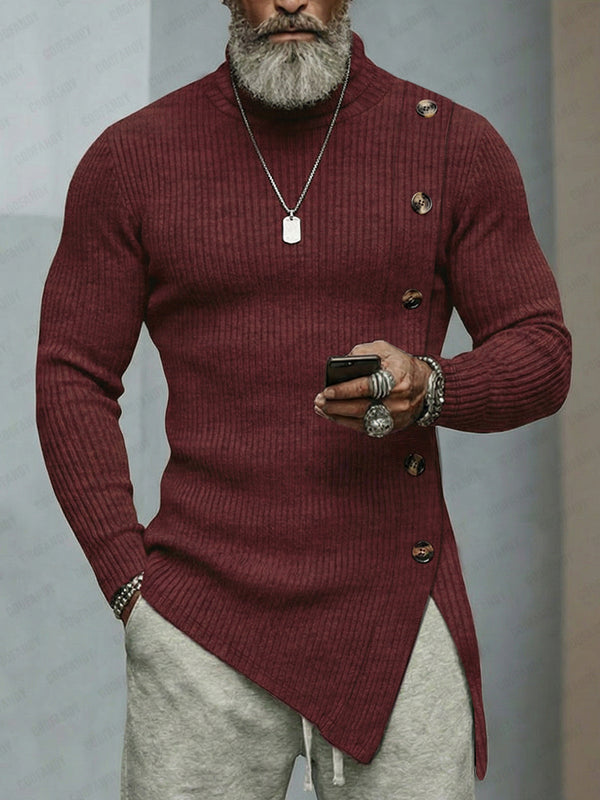 Stylish Asymmetric Cut Elastic Knit Top