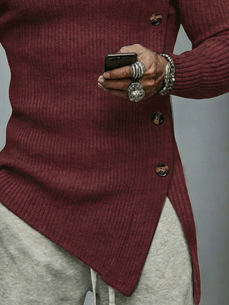 Stylish Asymmetric Cut Elastic Knit Top