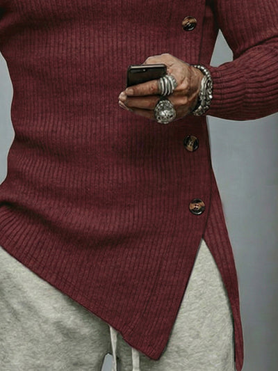 Stylish Asymmetric Cut Elastic Knit Top