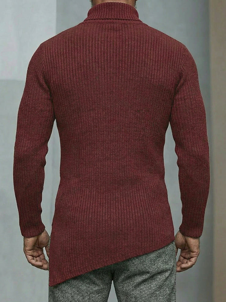 Stylish Asymmetric Cut Elastic Knit Top