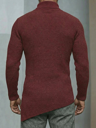 Stylish Asymmetric Cut Elastic Knit Top