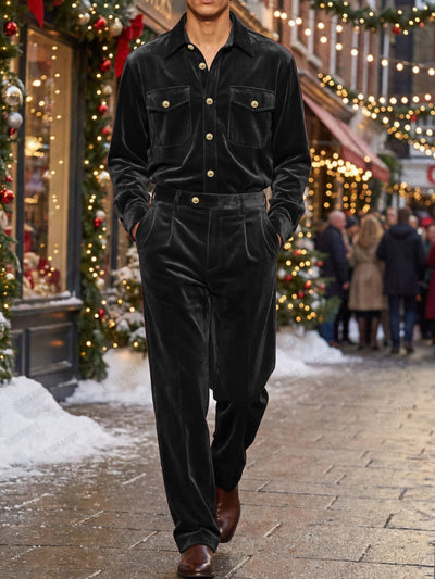 Premium Velvet Cargo Style Matching Set