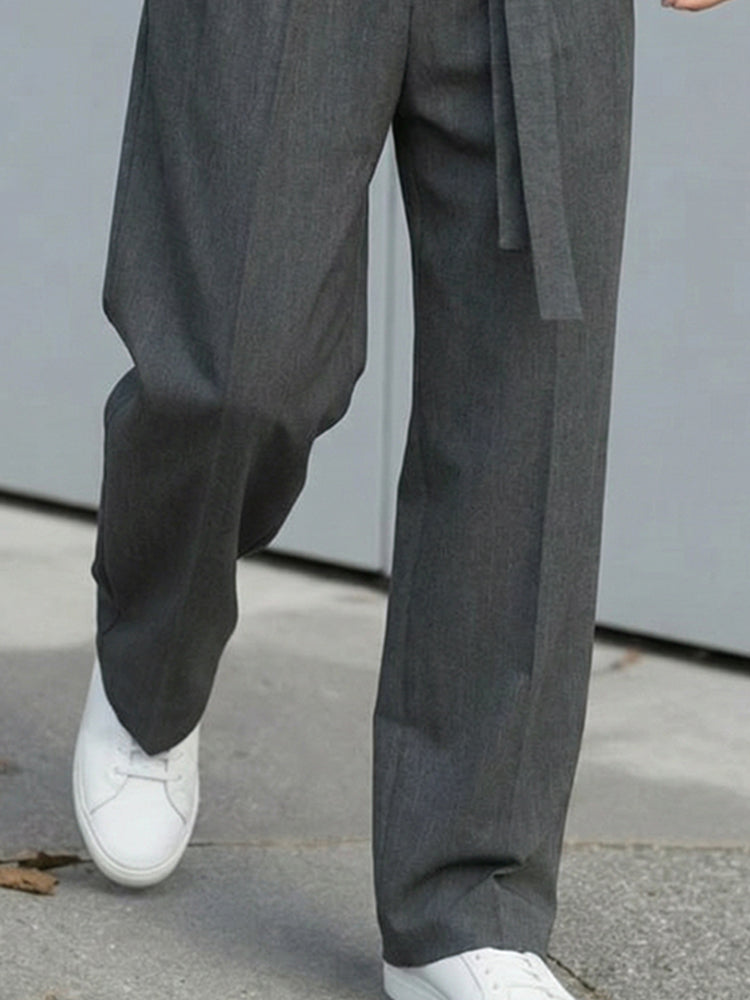 Trendy Smart Casual Belted Trousers