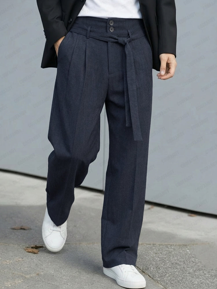 Trendy Smart Casual Belted Trousers