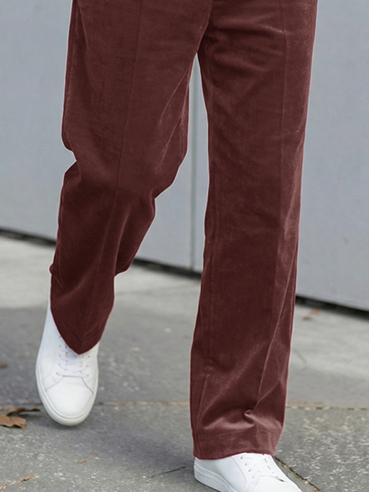 Premium Velvet High Waist Trousers