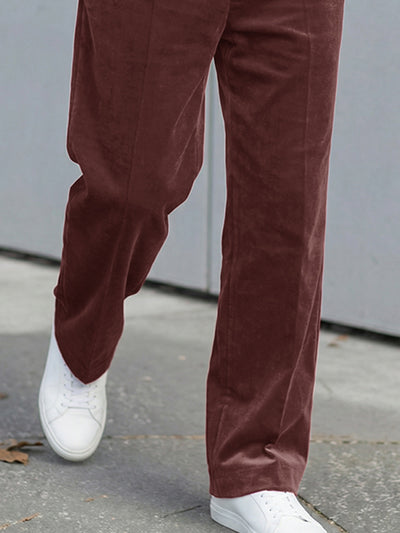 Premium Velvet High Waist Trousers