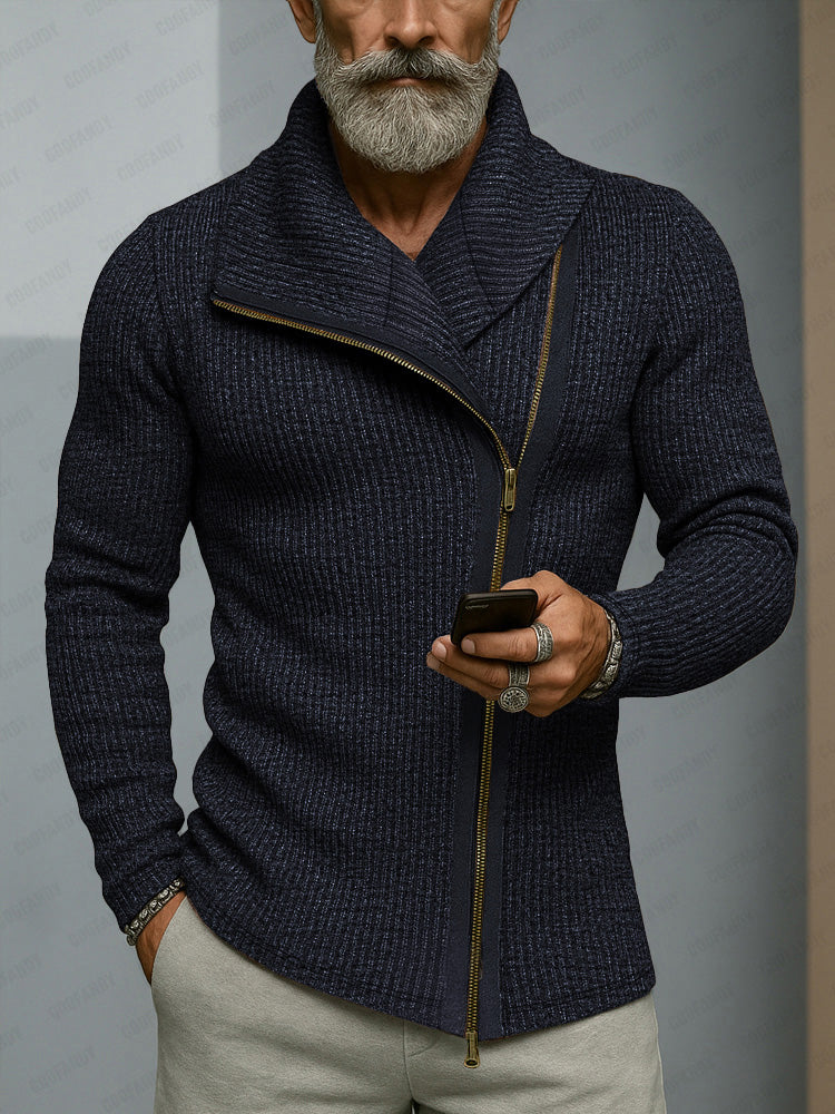 Trendy Slant Placket Knit Cardigan – COOFANDY
