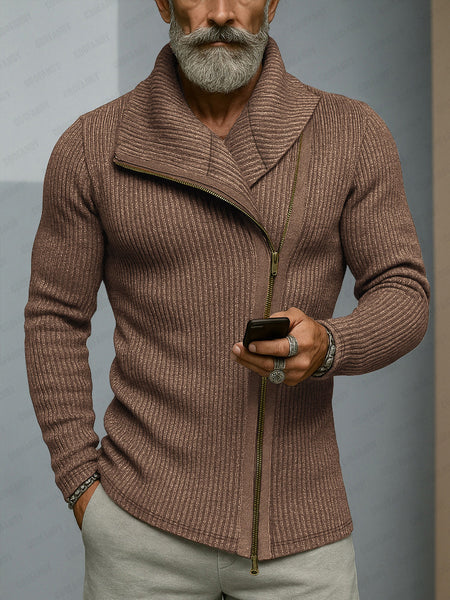 Trendy Slant Placket Knit Cardigan – COOFANDY