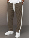 Casual Side Stripe Drawstring Tapered Pants