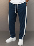 Casual Side Stripe Drawstring Tapered Pants