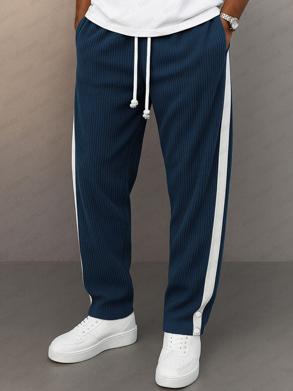 Casual Side Stripe Drawstring Tapered Pants
