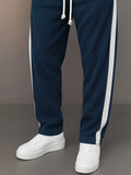 Casual Side Stripe Drawstring Tapered Pants