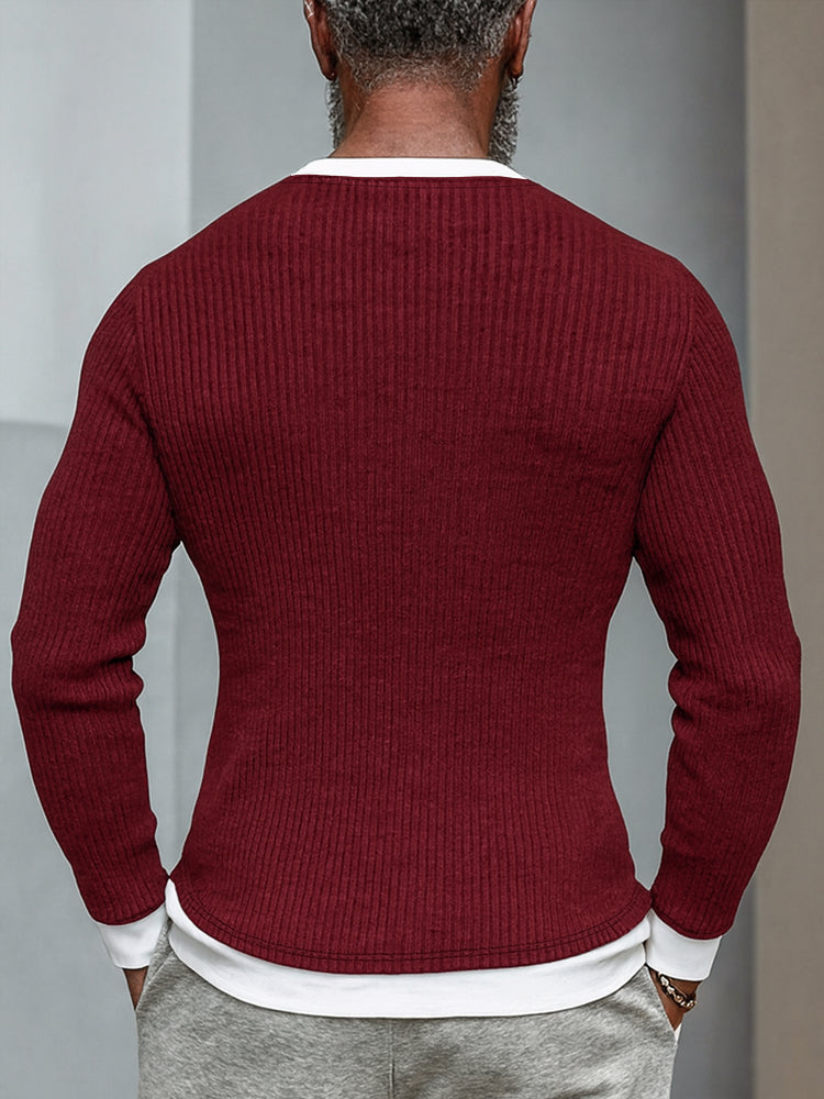 Stylish Colorblock Long Sleeve Undershirt