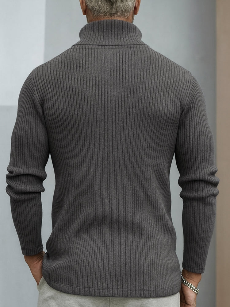 Casual Two-Way Zip Stand Collar Cardigan