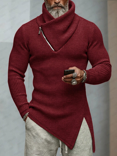 Trendy Asymmetric Knit Designer Sweater