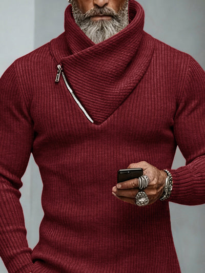 Trendy Asymmetric Knit Designer Sweater