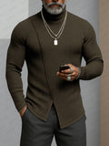 Minimalism Asymmetric Turtleneck Knit Undershirt