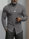 Minimalism Asymmetric Turtleneck Knit Undershirt