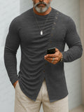 Slim Fit Button Accent Elastic Undershirt