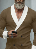 Stylish Shawl Collar Double Breasted Cardigan