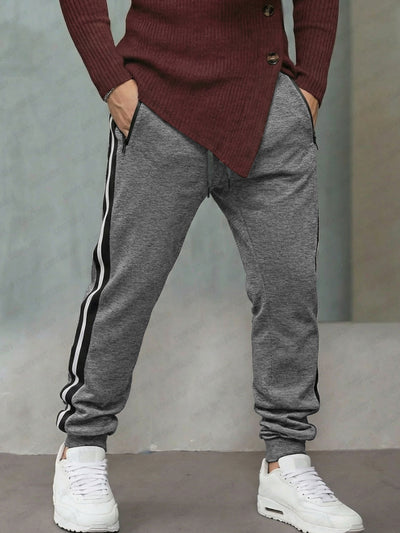 Casual Side Stripe Zip Pockets Jogger