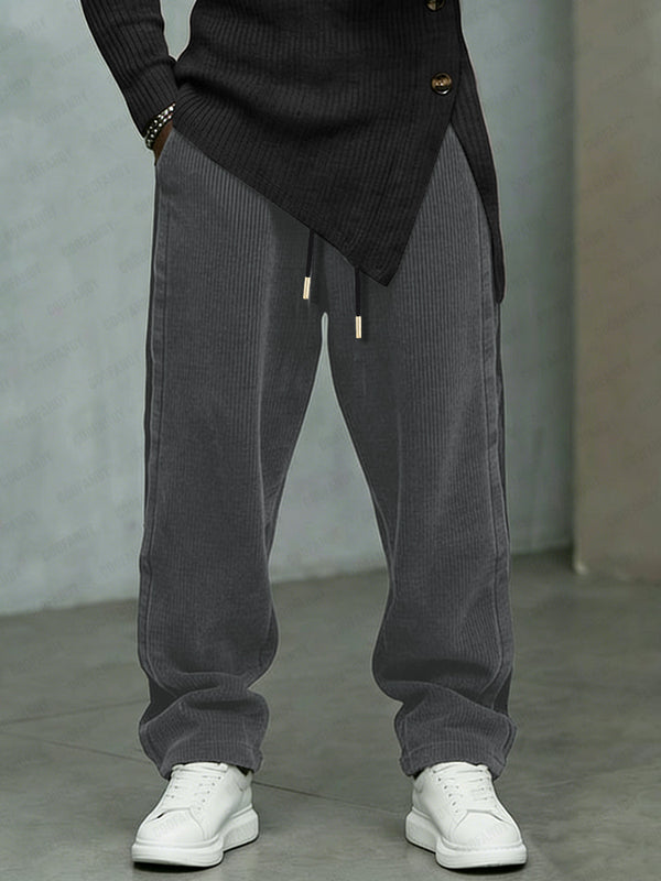 Premium Elastic Waist Drawstring Corduroy Pants